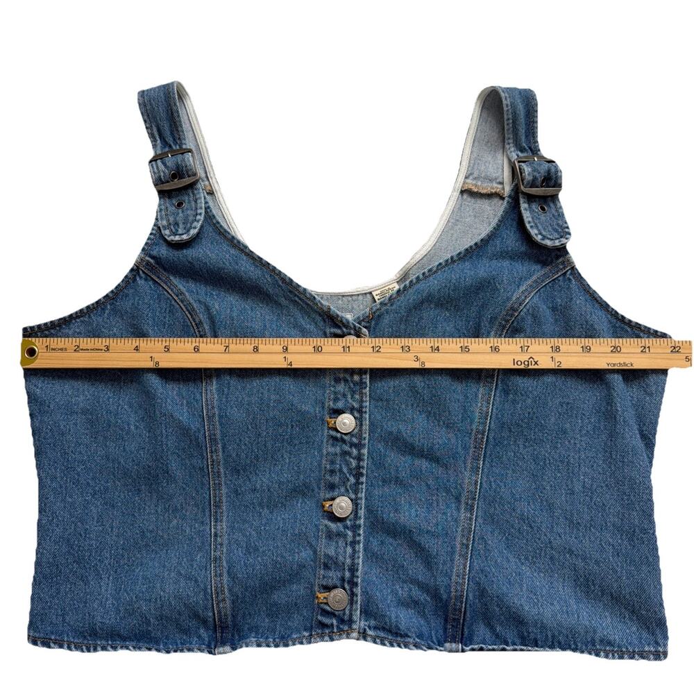 Levi's Charlie Denim Crop Top Women XXL Blue Slim Fit 100% Cotton Cowgirl Casual - Picture 7 of 13